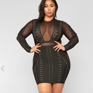 Down With The Clique Bandage Dress - Black